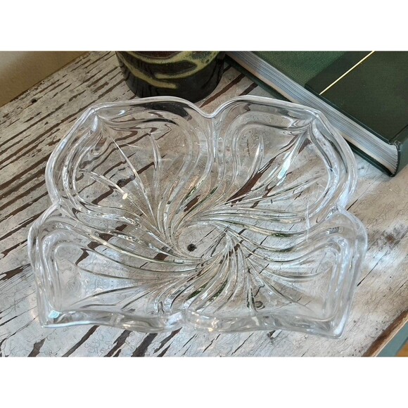 Vintage MIKASA Crystal Spring Flair Rectangle 6" Candy Dish Bowl - Picture 5 of 7